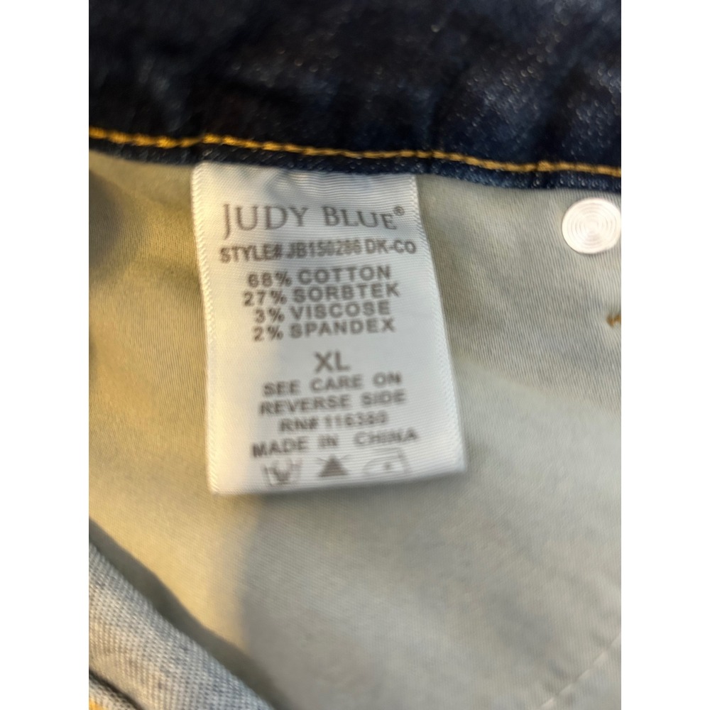 Judy Blue Denim High Rise Tummy Control Mid Length Shorts XL - Picture 5 of 6